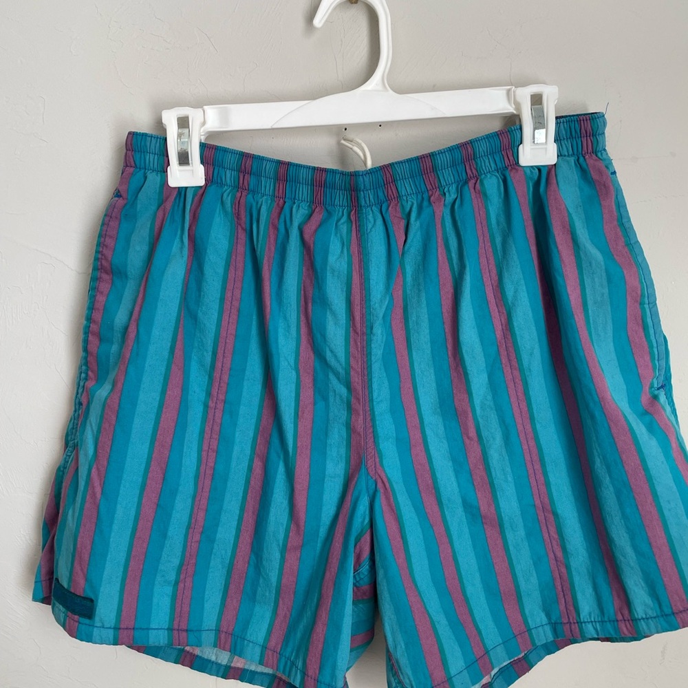 Mens Columbia Sportswear Vibrant Striped Swim Trunks Active Shorts